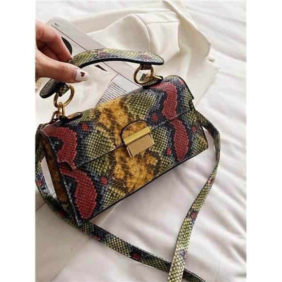 PU Leather High-End Texture, Light Luxury, Snake Print Niche Design, Versatile - Picture 6 of 7